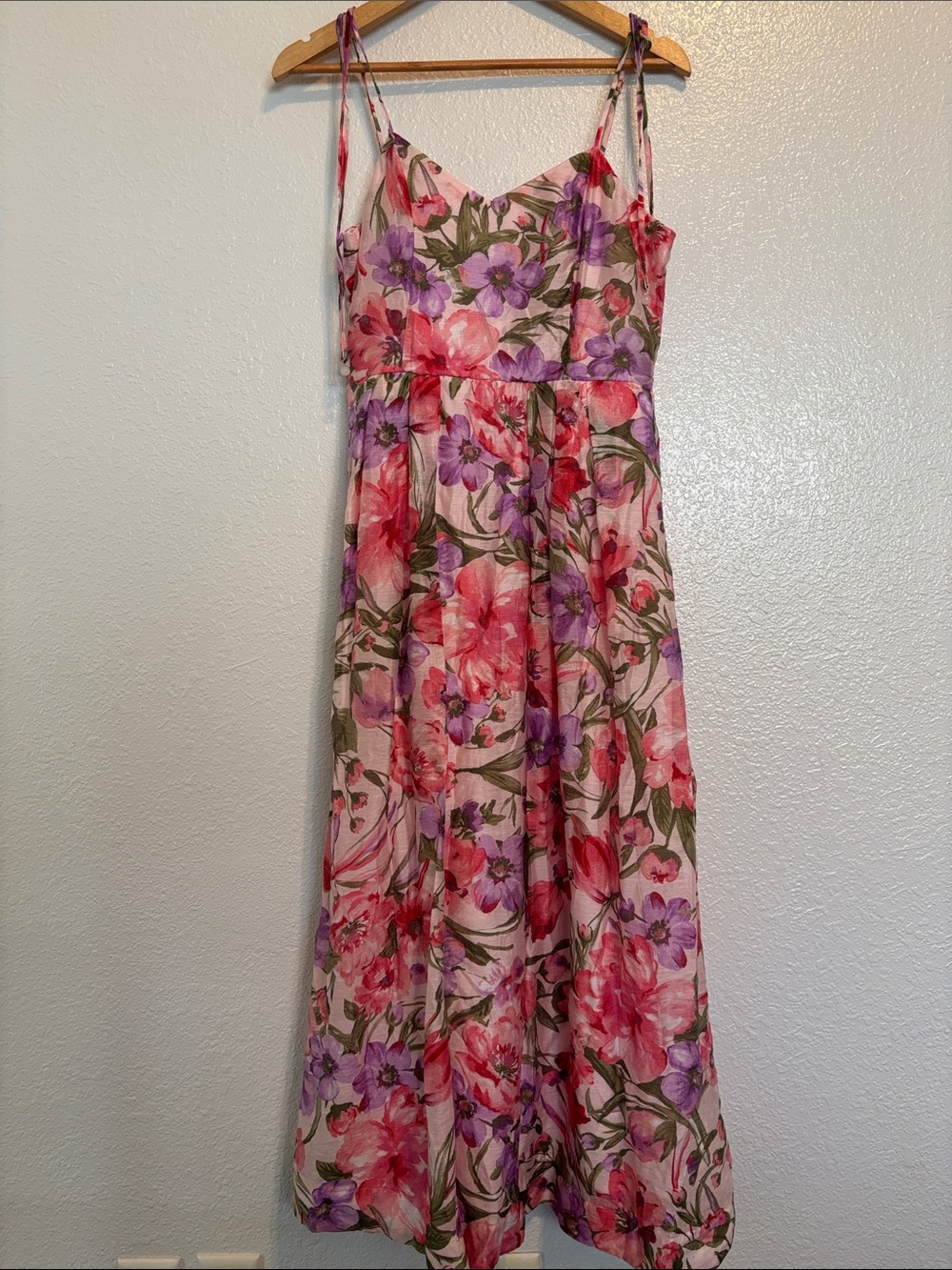 Joie Pink Floral Maxi Dress with Purple Accents